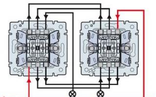 Как подключить проходной выключатель Нюансы схемы подключения двухклавишных проходных выключателей